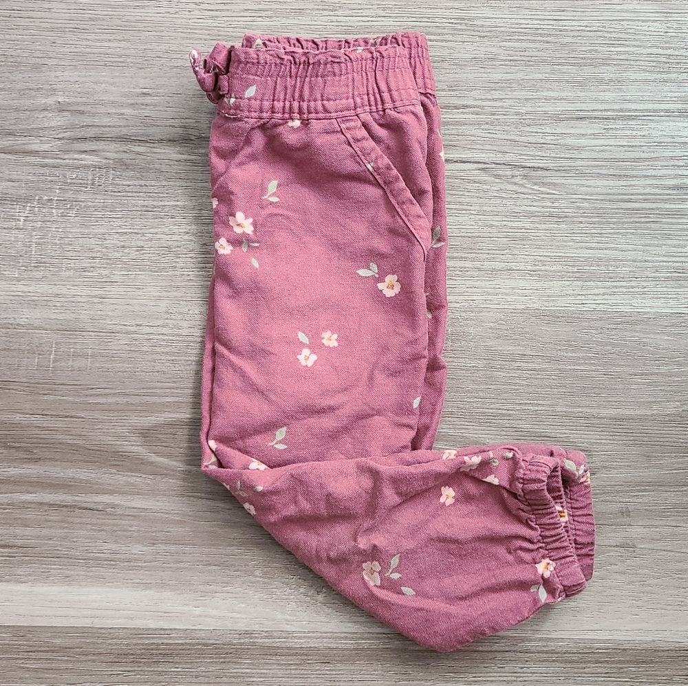 Oshkosh B'gosh Pink Floral Paperbag Pants